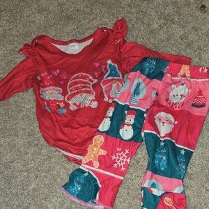 Christmas Pink Baby Outfit